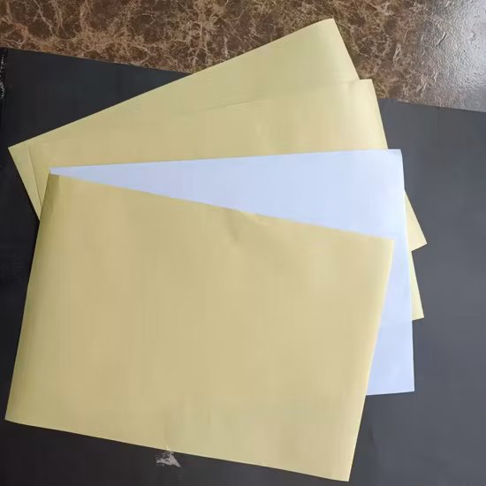 Papier de base d'autocollant de papier de libération de silicone jaune